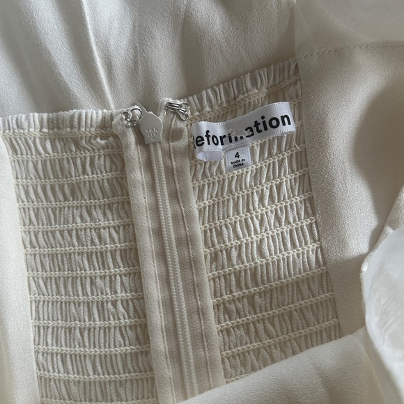 NEW Reformation Kairo Midi Dress Organza Straps Ivory Bridal | size 4 - Picture 13 of 16